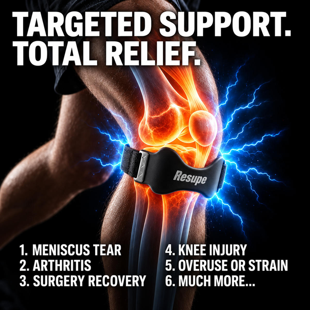 RESUPE knee support strap for active movement